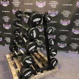 BRAND NEW Empire Rubber Fixed EZ Curl Bar Set 20-110 lbs. in 10’s w/Rack