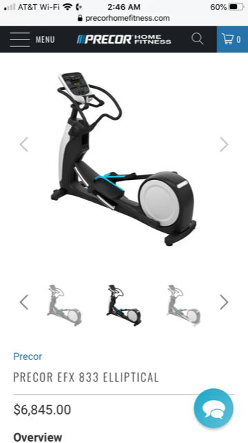 Precor 833i efx elliptical best sale