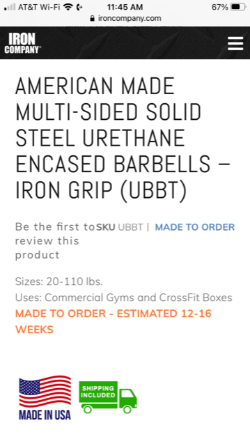 Iron-Grip Urethane Commercial…, Fitness Equipment