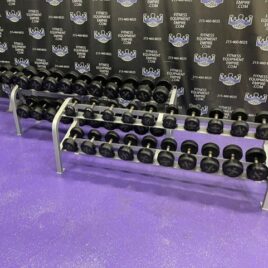 TAG Rubber Round 5-120 lb. Dumbbell Set w/3 Racks