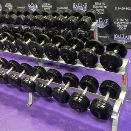 Troy Rubber Covered Prostyle 5-50 lb. Dumbbell Set w/Matching Racks