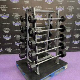 Hammer Strength Urethane 20-110 lb Straight Bar Set w / Hammer Strength Rack –  Super Clean – Like New
